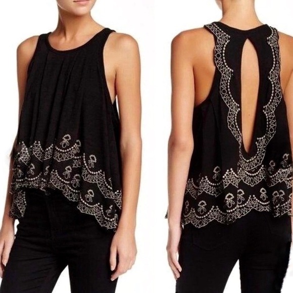 Free People 100% Cotton Embroidered Swing Tank Top - Picture 7 of 14
